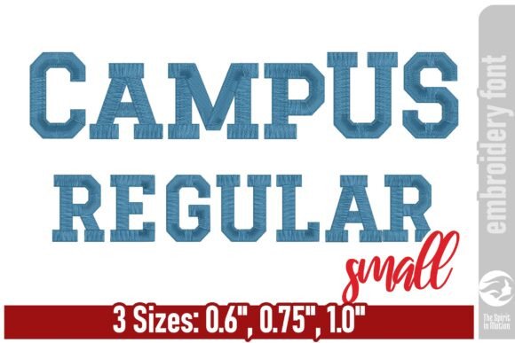 Bold and Sporty: Campus Regular Varsity Embroidery Font