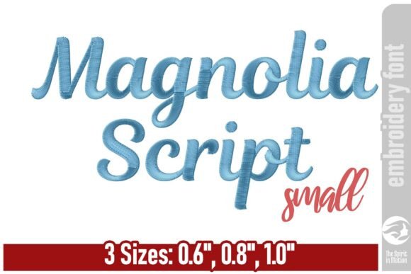 Elegance in Every Stitch: Magnolia Script Embroidery Font - Small