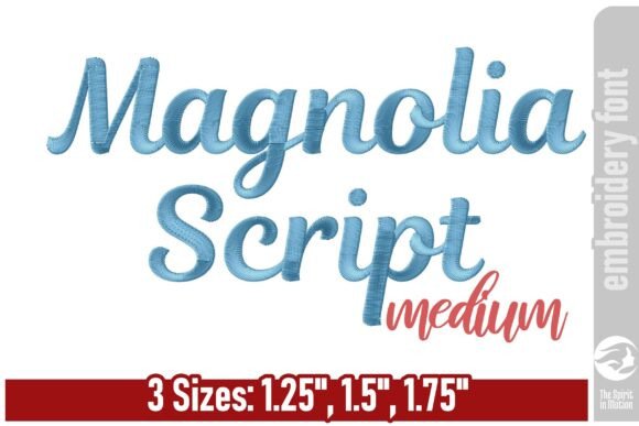 Elegant Magnolia Script Embroidery Font - Medium