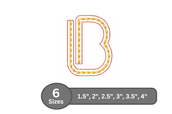 Elegant Rope Twist Alphabet -B for Custom Embroidery