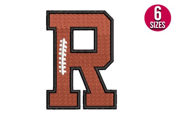 Football Font Alphabet Letter R: A Dynamic Embroidery Design