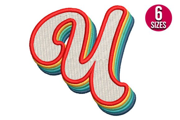 Retro Alphabet Letter U: A Stylish Vintage Embroidery Design