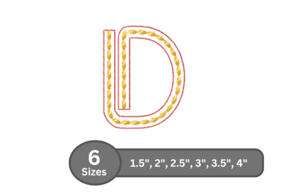 Rope Twist Alphabet -D: A Festive Embroidery Font