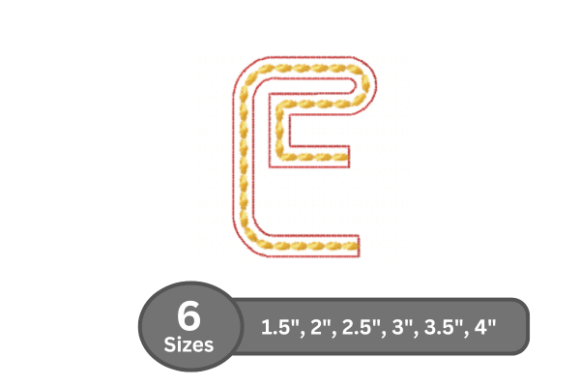 Rope Twist Alphabet -E: A Charming Embroidery Font