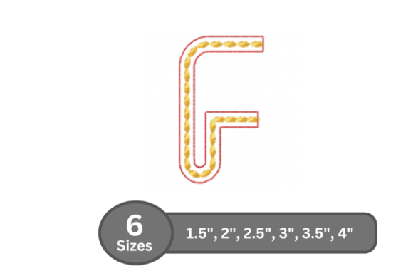 Rope Twist Alphabet -F: A Perfect Embroidery Font