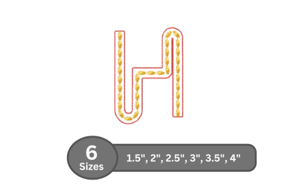 Rope Twist Alphabet - H: A Bold and Elegant Embroidery Choice