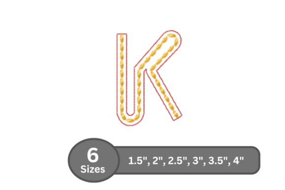 Rope Twist Alphabet -K: A Stylish Embroidery Font