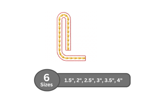 Rope Twist Alphabet -L: A Charming Embroidery Font