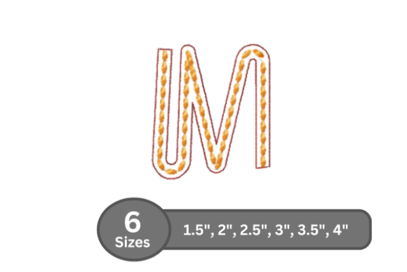 Rope Twist Alphabet -M: A Bold and Elegant Embroidery Font