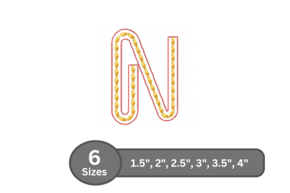 Rope Twist Alphabet -N: A Versatile Embroidery Font