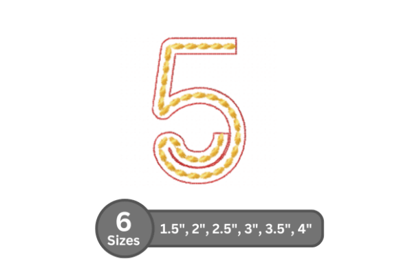 Rope Twist Number -5: A Premium Embroidery Font