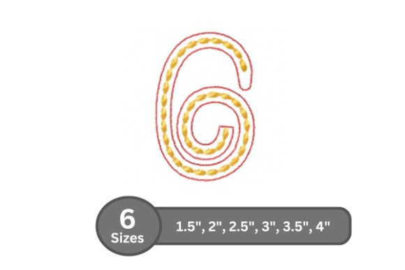 Rope Twist Number -6: A Premium Embroidery Font