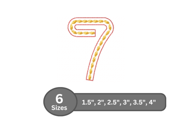 Rope Twist Number -7: A Charming Embroidery Font