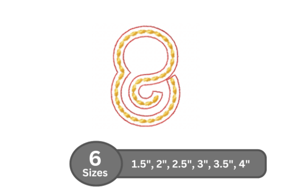 Rope Twist Number -8: A Versatile Embroidery Font