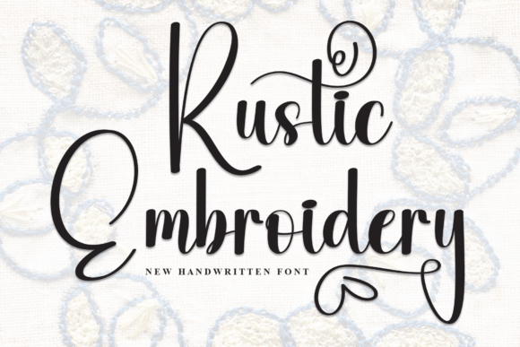 Rustic Embroidery: A Premium Script for Sweatshirts