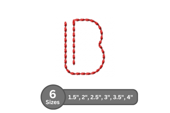 Soft Cord Alphabet -B: A Professional Embroidery Font