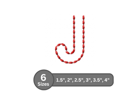 Soft Cord Alphabet -J: A Versatile Fill Stitch Font