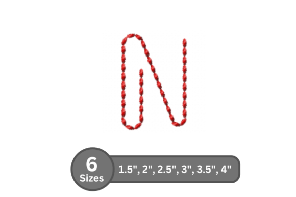Soft Cord Alphabet -N: A Perfect Embroidery Font for Holiday Gifts