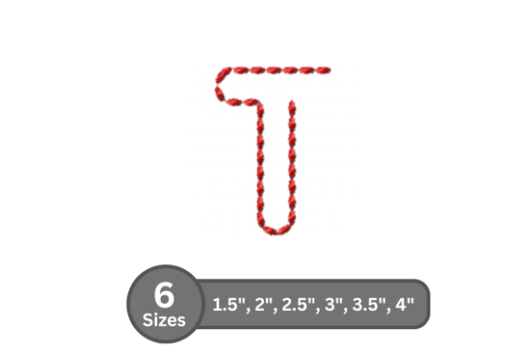 Soft Cord Alphabet -T: A Versatile Embroidery Font