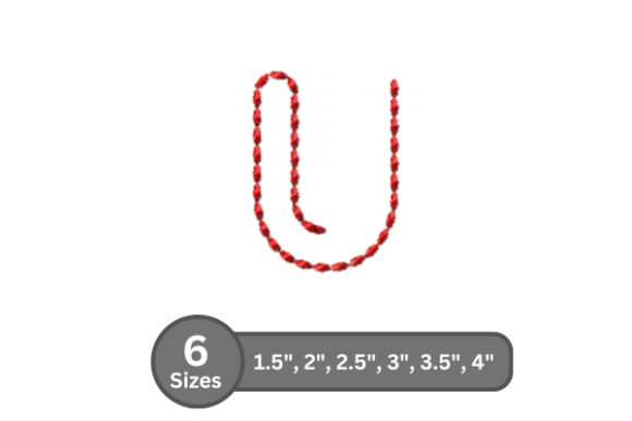 Soft Cord Alphabet -U: A Versatile Font for Holiday Embroidery
