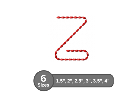 Soft Cord Alphabet -Z: A Versatile Embroidery Font