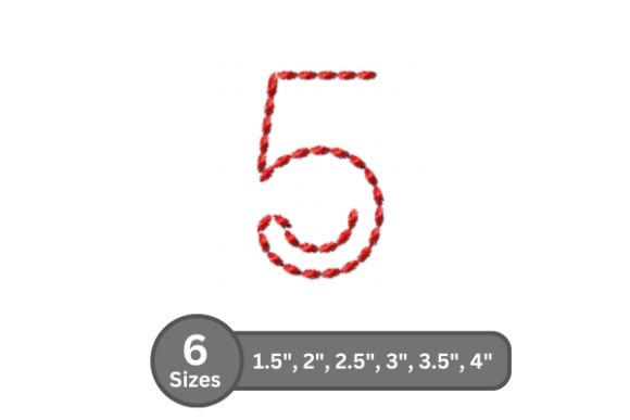 Soft Cord Number -5: A Charming Embroidery Font