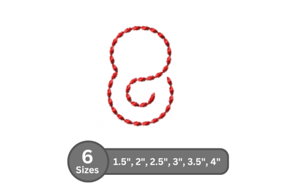 Soft Cord Number -8: A Versatile Embroidery Font