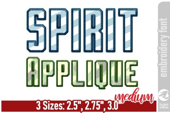 Spirit Applique Embroidery Font - Bold and Clean