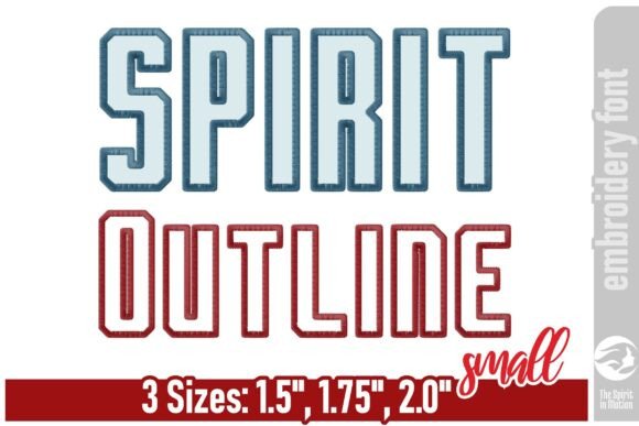 Spirit Outline Embroidery Font - Bold and Clean