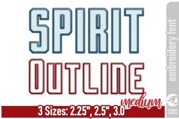 Spirit Outline Embroidery Font - Bold and Festive