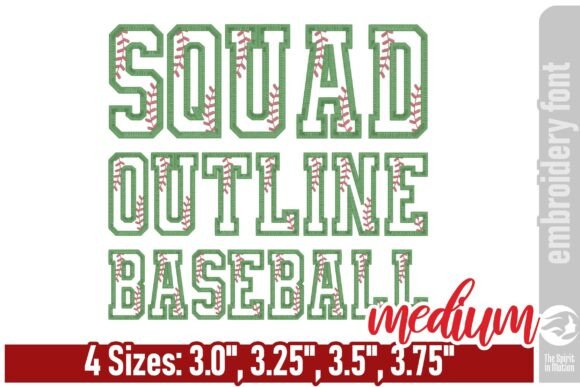 Squad Outline Baseball Font - Bold and Sporty