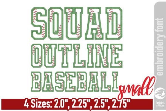 Squad Outline Baseball Font - Small Review